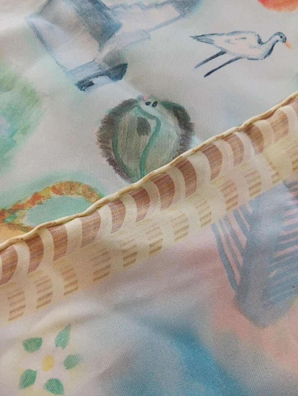 AS IS. Ben Silver Silk Scarf - Picture 7 of 10